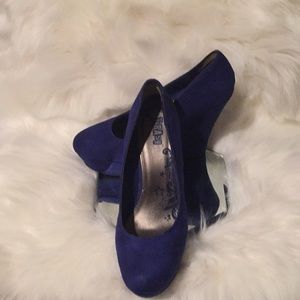 ✨BRASH ✨SAPPHIRE BLUE SUEDE ✨5” inch PLATFORMS ✨
